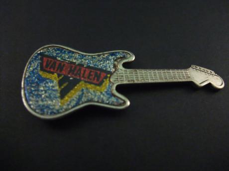 Van Halen(uitspraak ven Heelen) Amerikaanse hardrockband, gitaar met logo